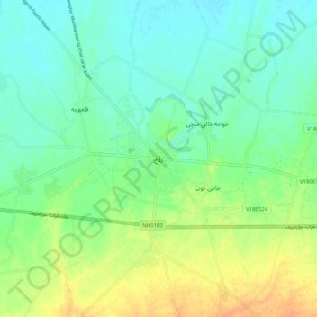 Mapa topográfico Balj, altitud, relieve