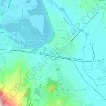 Mapa topográfico Chignat, altitud, relieve