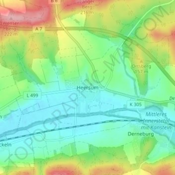 Mapa topográfico Heersum, altitud, relieve