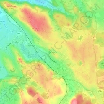 Mapa topográfico Rameck, altitud, relieve