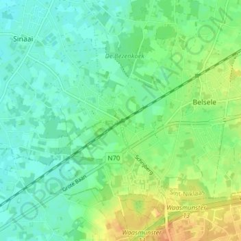 Mapa topográfico Duizend Appels, altitud, relieve
