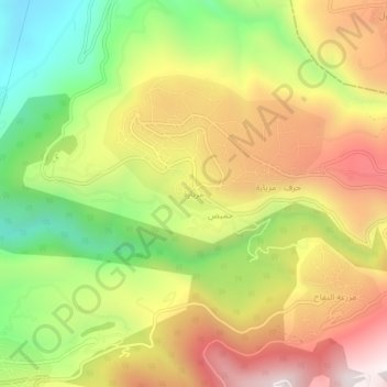 Mapa topográfico Miziara, altitud, relieve