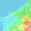Mapa topográfico Ferrel, altitud, relieve