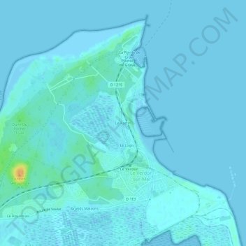 Mapa topográfico Le Pastin, altitud, relieve