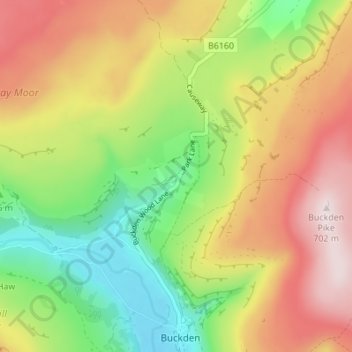 Mapa topográfico Cray, altitud, relieve