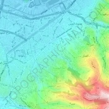 Mapa topográfico Zaaitriye, altitud, relieve