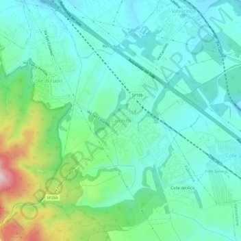 Mapa topográfico Carchitti, altitud, relieve