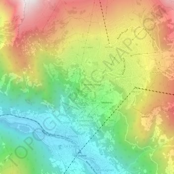 Mapa topográfico Le Bry, altitud, relieve