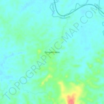 Mapa topográfico Dosquebradas, altitud, relieve