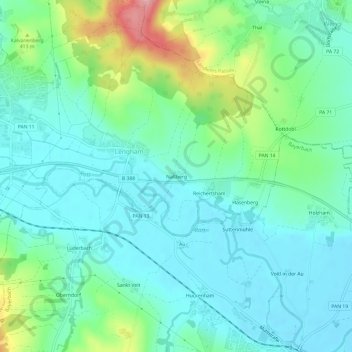 Mapa topográfico Naßberg, altitud, relieve