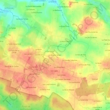 Mapa topográfico La Maison Neuve, altitud, relieve
