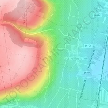 Mapa topográfico Les Gaudichots, altitud, relieve
