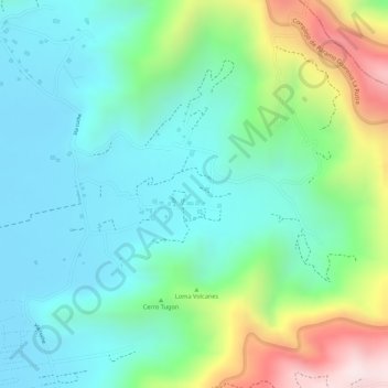 Mapa topográfico Valle de Cuche, altitud, relieve