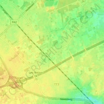 Mapa topográfico Eigenlo, altitud, relieve