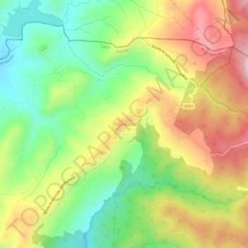 Mapa topográfico Trevinano, altitud, relieve