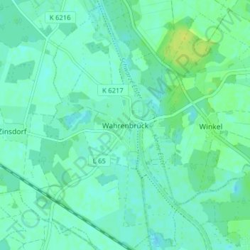 Mapa topográfico Wahrenbrück, altitud, relieve