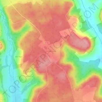 Mapa topográfico Grosse-Sauve, altitud, relieve