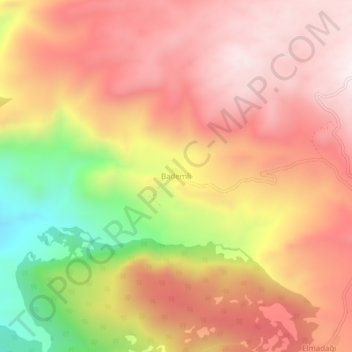 Mapa topográfico Bademli, altitud, relieve