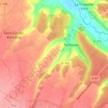 Mapa topográfico La Verdrie, altitud, relieve