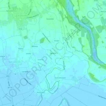 Mapa topográfico Sguazzo, altitud, relieve
