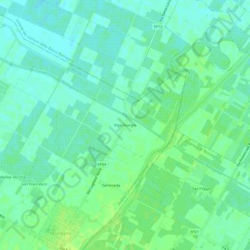 Mapa topográfico Vigo Giorgio, altitud, relieve
