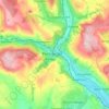 Mapa topográfico Pontypridd, altitud, relieve