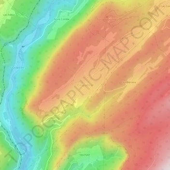 Mapa topográfico Cinquétral, altitud, relieve