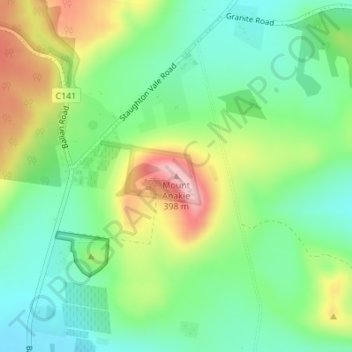 Mapa topográfico Mount Anakie, altitud, relieve