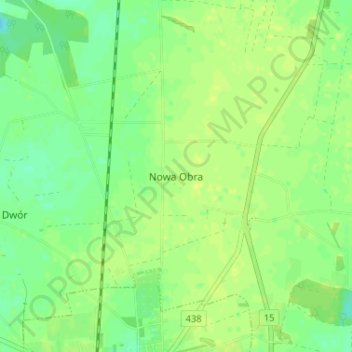 Mapa topográfico Nowa Obra, altitud, relieve