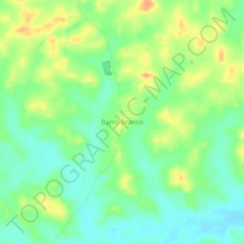 Mapa topográfico Barro Branco, altitud, relieve