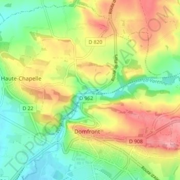 Mapa topográfico Le Pont de Caen, altitud, relieve