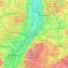 Mapa topográfico Karlsruhe, altitud, relieve