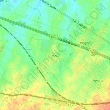 Mapa topográfico Fooz, altitud, relieve