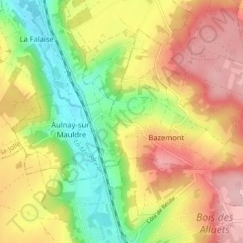 Mapa topográfico Les Montgiberts, altitud, relieve