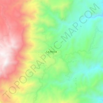 Mapa topográfico La Yesca, altitud, relieve