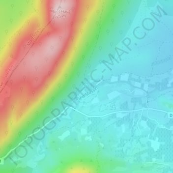 Mapa topográfico Les Camboux, altitud, relieve