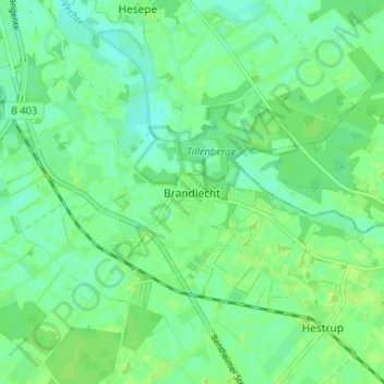 Mapa topográfico Brandlecht, altitud, relieve