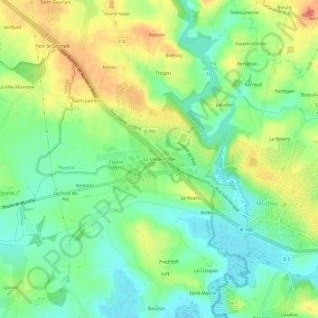 Mapa topográfico La Vieille Poste, altitud, relieve