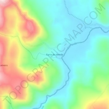 Mapa topográfico Barra do Vereda, altitud, relieve