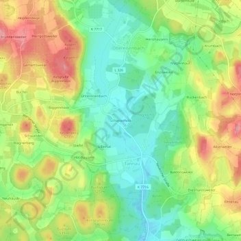 Mapa topográfico Schletterholz, altitud, relieve