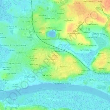 Mapa topográfico La Pierre, altitud, relieve