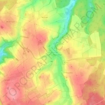 Mapa topográfico Ringschnait, altitud, relieve