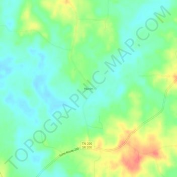 Mapa topográfico Huron, altitud, relieve
