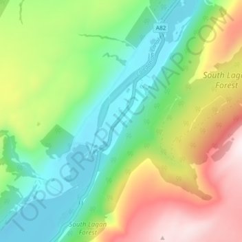 Mapa topográfico South Laggan, altitud, relieve