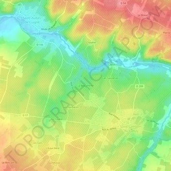 Mapa topográfico La Beaumette, altitud, relieve