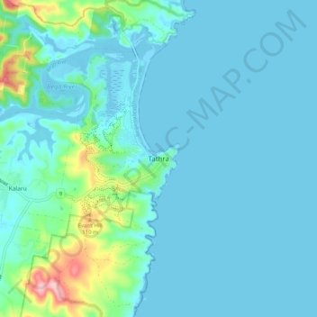 Mapa topográfico Tathra, altitud, relieve