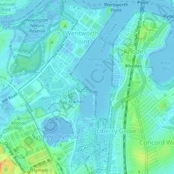 Mapa topográfico Shipwreck Lookout, altitud, relieve