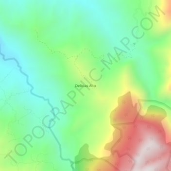 Mapa topográfico Delicias Alto, altitud, relieve
