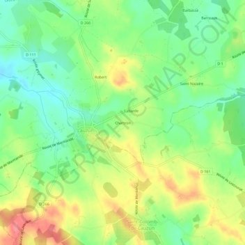 Mapa topográfico Chartron, altitud, relieve