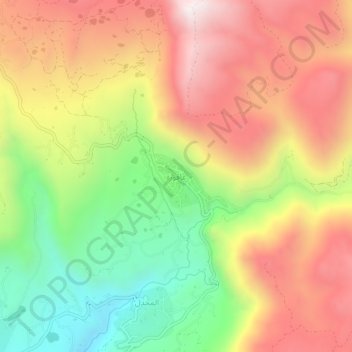 Mapa topográfico Aaqoura, altitud, relieve